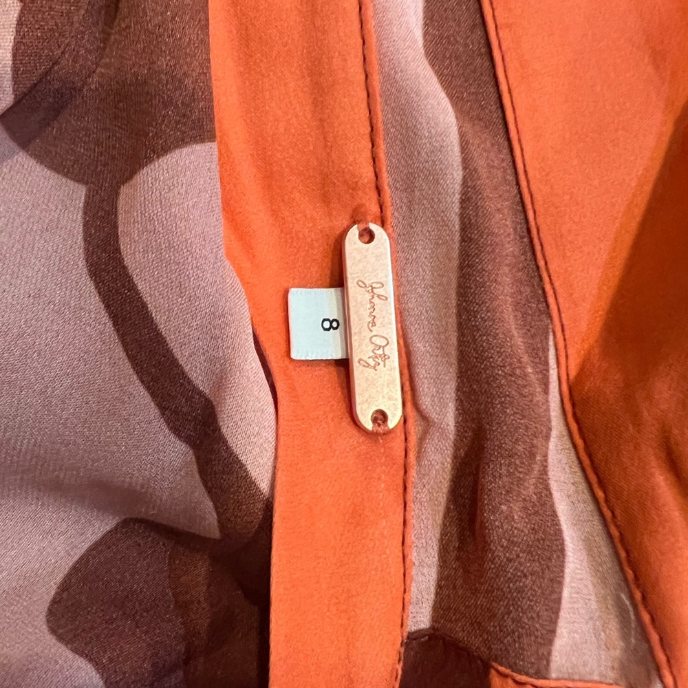 Johanna Ortiz Orange and Brown Abstract Floral Maxi Dress - Picture 9 of 14